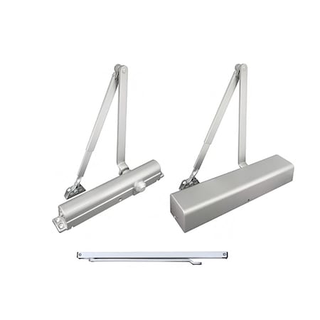 Inox Door Closer Grade 1 Slide Track Arm Full Cvr Aluminum DC8516ST-AL